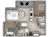 2 bedroom 2 bathroom floor plan a 2 bedroom 2 bathroom floor plan a at The Beck at Hidden River, Tampa, FL
